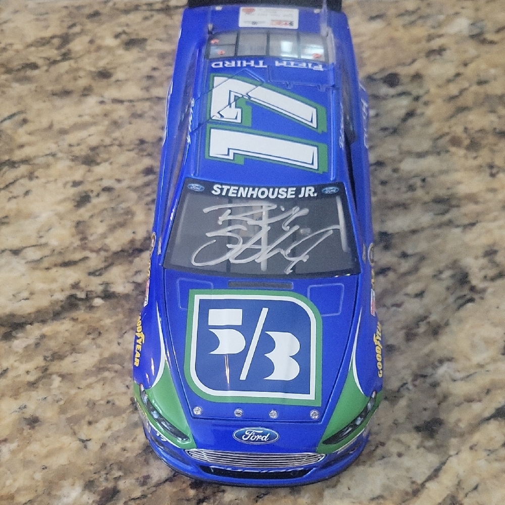 Ford Blue and Green #17 Racing Diecast with Signature